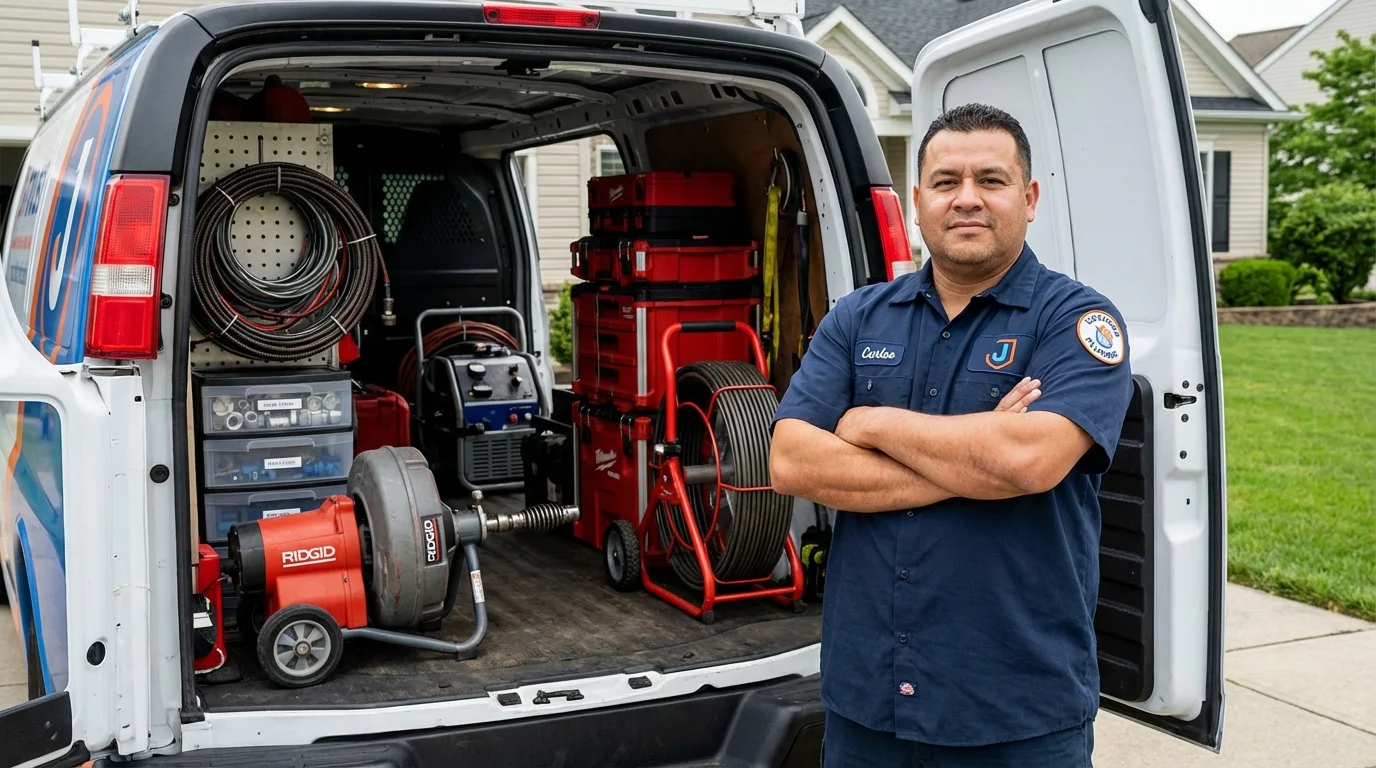 Professional drain cleaning equipment and Johns Plumbing LLC plumber in Westminster