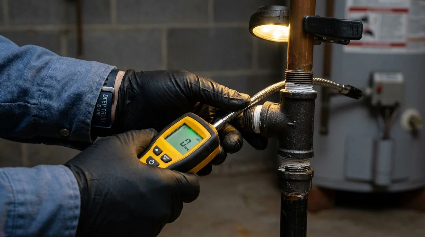 Gas leak detection with electronic sniffer by Johns Plumbing LLC in Westminster