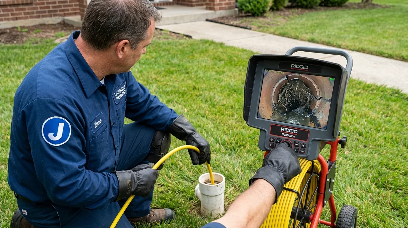Sewer camera inspection being performed by Johns Plumbing LLC in Westminster